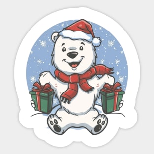 christmas,Arctic Caroling Bears,Polar Bear Carolers,gift Sticker